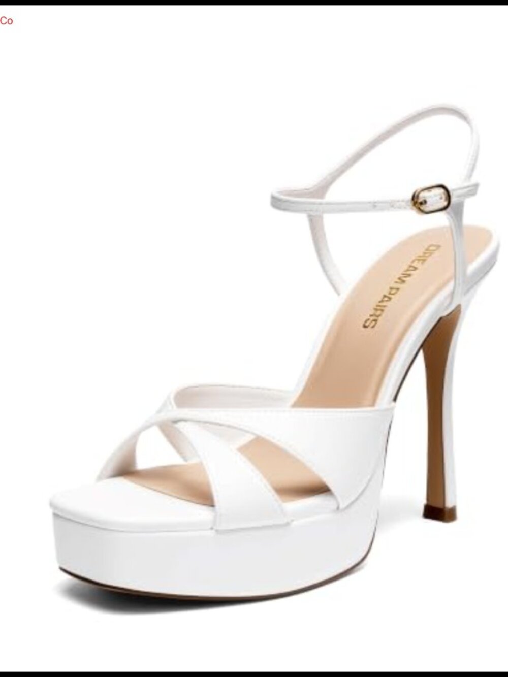 Platform Stiletto High Heel Sandals with Square Toe and Ankle Buckle